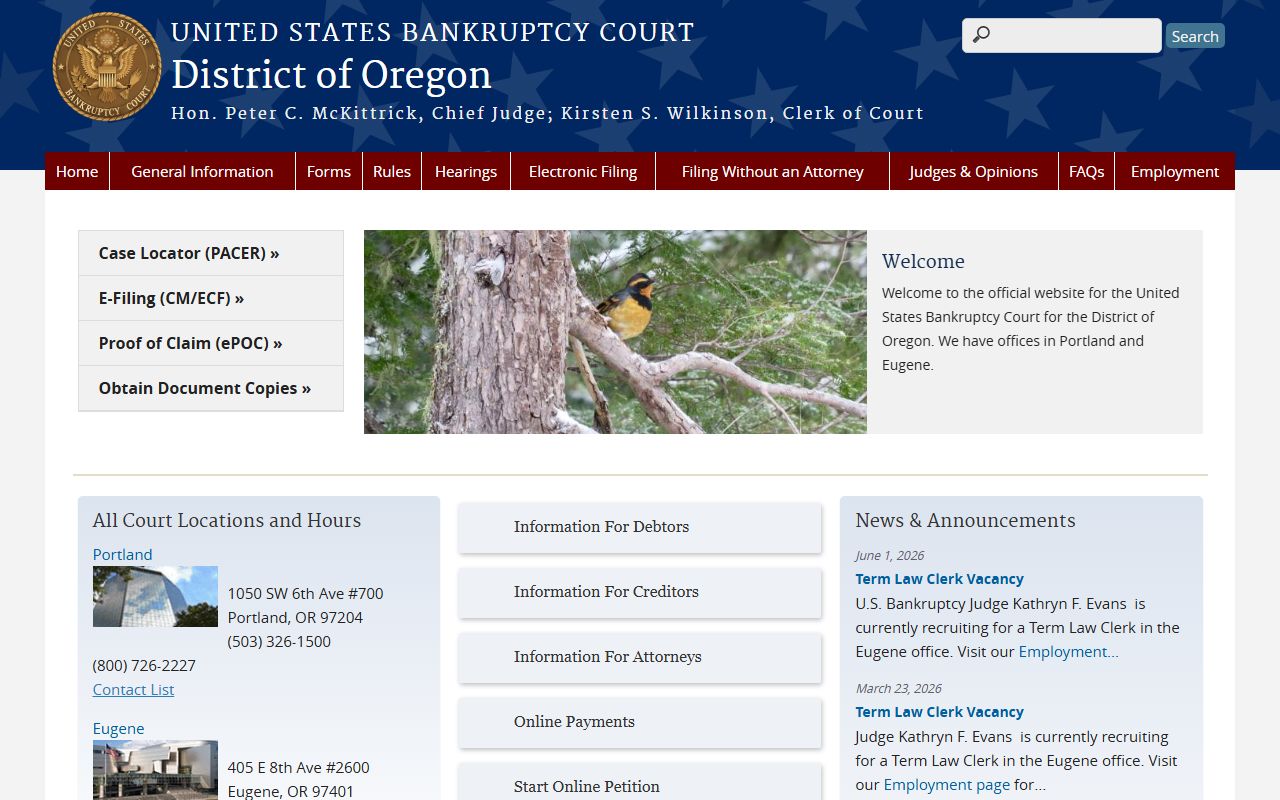 Jefferson County Circuit Court records and separate Oregon bankruptcy court