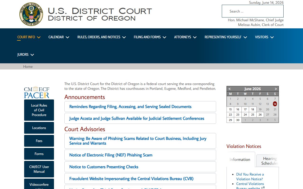 Jefferson County Circuit Court records and separate U.S. District Court for Oregon