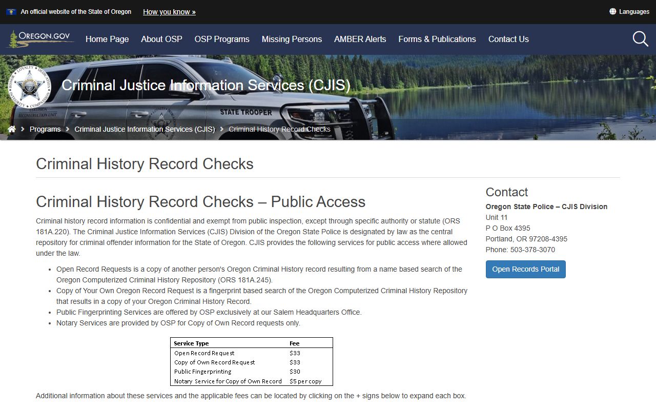 Jefferson County arrest records Oregon criminal history checks
