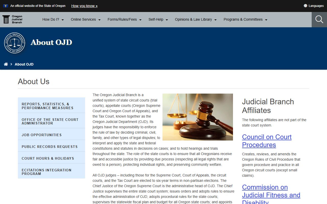 Jefferson County court records Oregon Judicial Department overview