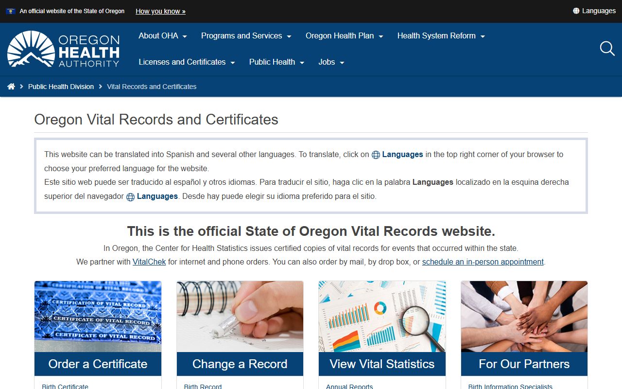 Jefferson County marriage and divorce records Oregon Vital Records