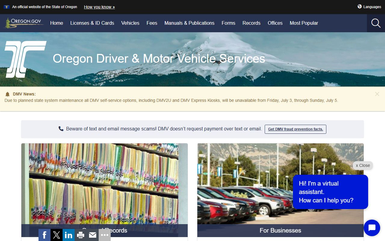 Jefferson County traffic court records Oregon DMV records