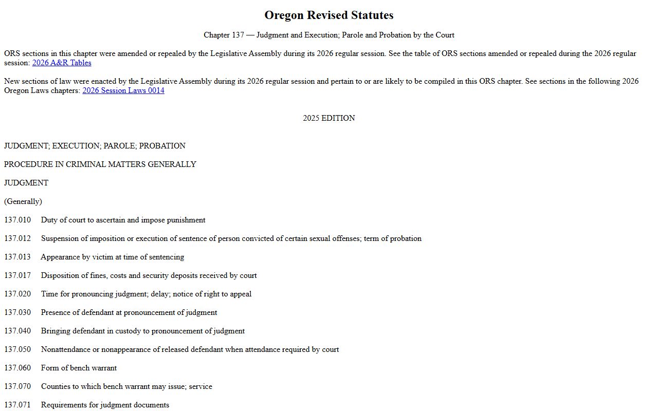 Jefferson County warrant records Oregon set aside statute